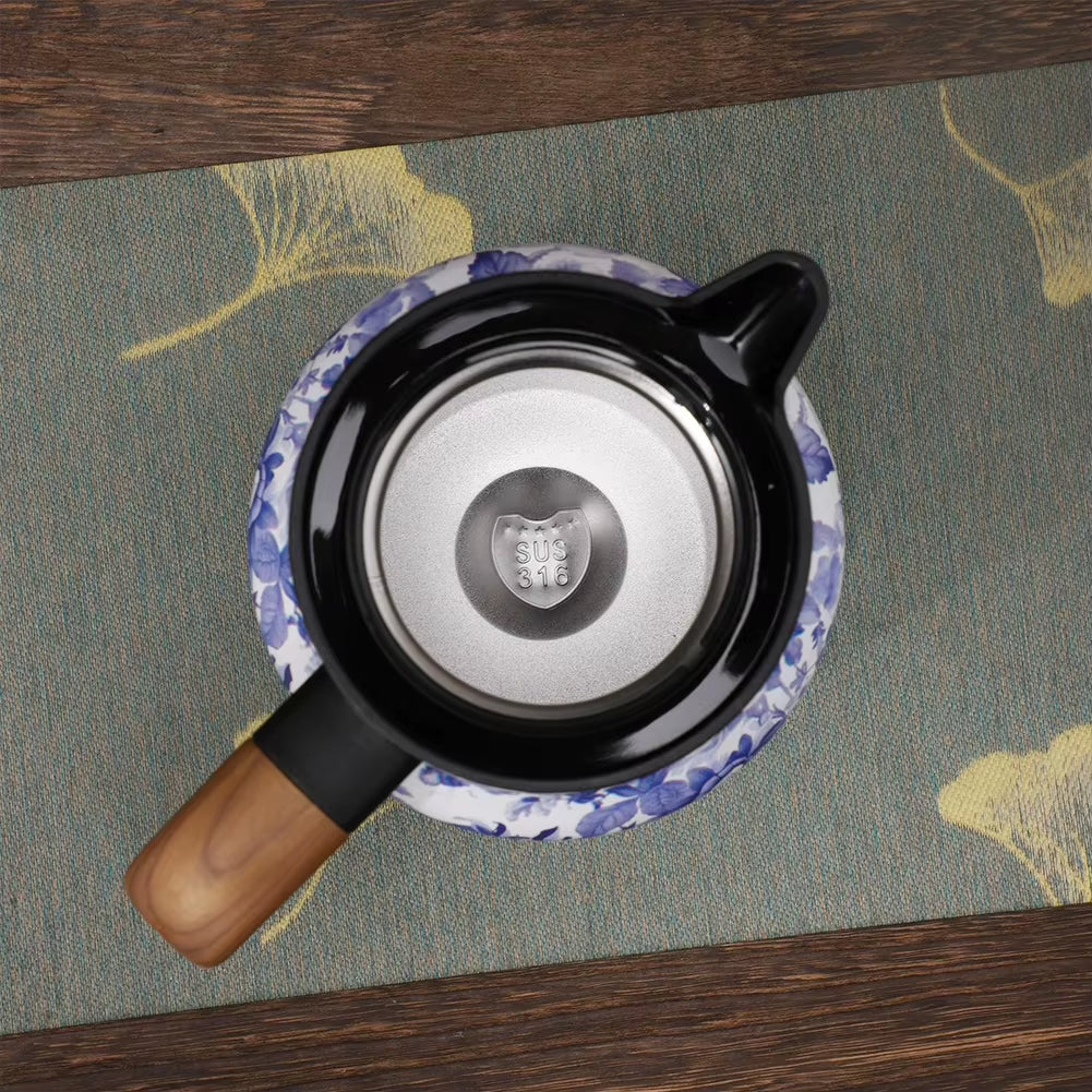 1000ml Vintage Floral Stainless Steel Tea Thermos with Drip-Proof Design and Tea Infuser