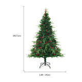 Green and White Decorative Pine Tree – Artificial Snow-Flocked Tree with Lights (PVC, 180-230 cm)