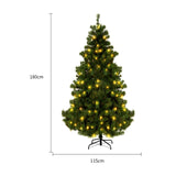 Green and White Decorative Pine Tree – Artificial Snow-Flocked Tree with Lights (PVC, 180-230 cm)