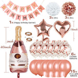 Rose Gold Birthday Decoration Set.