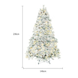 Green and White Decorative Pine Tree – Artificial Snow-Flocked Tree with Lights (PVC, 180-230 cm)