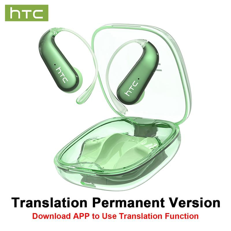 HTC NE38 OWS Wireless Translation Earbuds, Supports Real-Time Translation in 134 Languages with APP, Bluetooth 6.0 Earphones, IPX5 Waterproof, HIFI Sound Quality, Suitable for Office, Sports, Study and Audio Calls | Built-In Microphone | AI Headphones