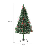 Green and White Decorative Pine Tree – Artificial Snow-Flocked Tree with Lights (PVC, 180-230 cm)