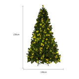 Green and White Decorative Pine Tree – Artificial Snow-Flocked Tree with Lights (PVC, 180-230 cm)
