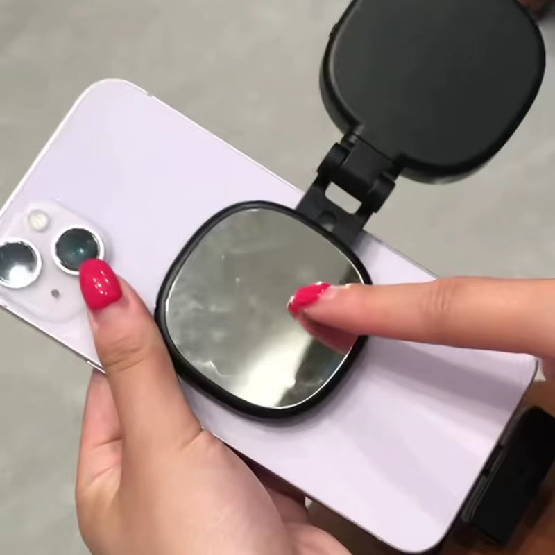 Portable LED Selfie Fill Light with Makeup Mirror and Mobile Phone Holder