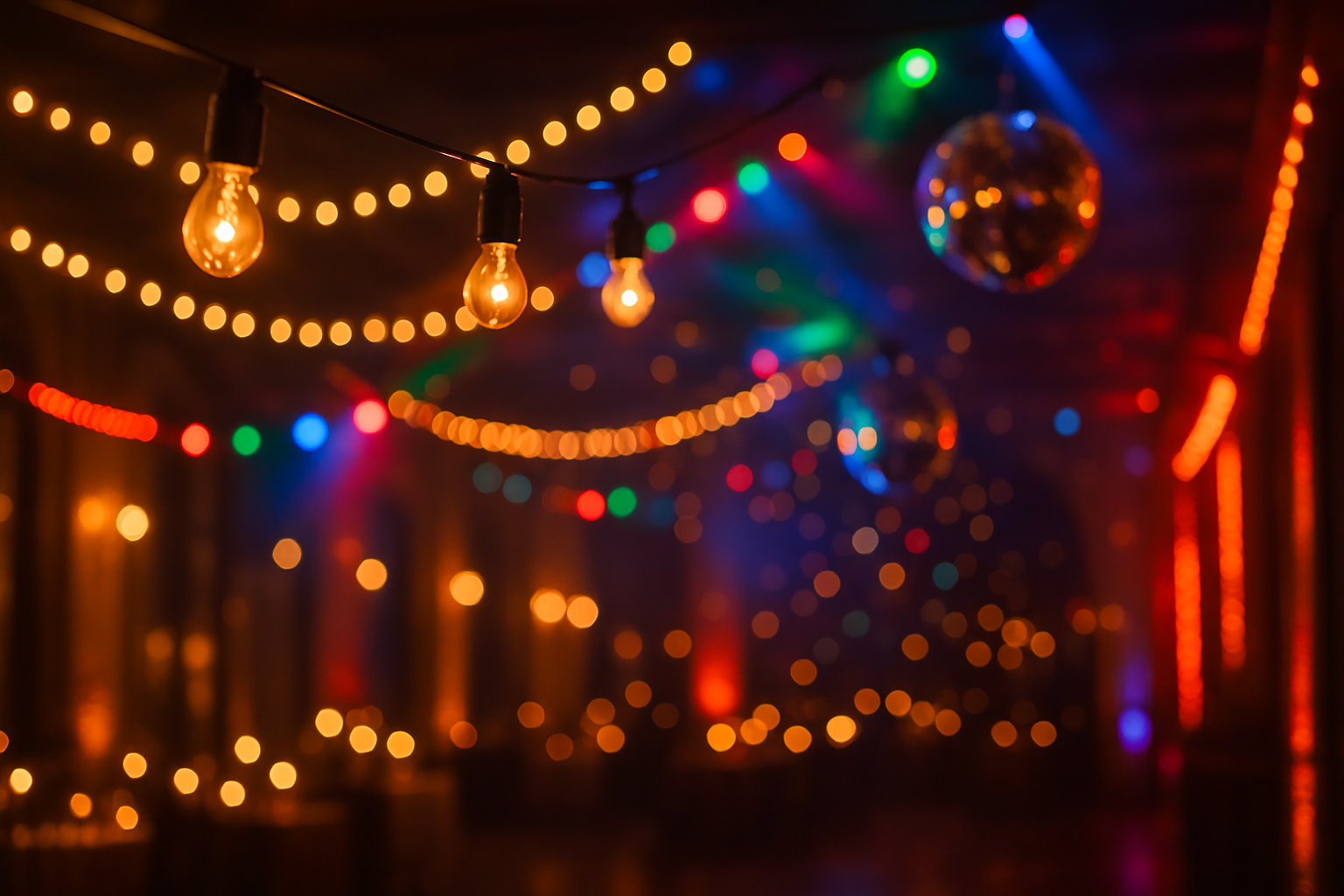 Prepare the realistic background about lights and party in this section. 